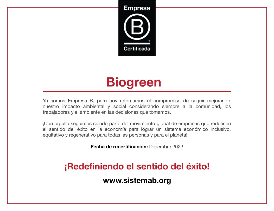 Diploma Recertificación B - Biogreen 2022